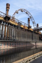 Coke ovens and sun wheel, Zollverein coking plant, UNESCO World Heritage Site, Essen, Ruhr area,