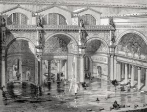 The Baths of Caracalla in ancient Rome, Italy, Reconstruction