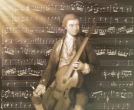 Carl Friedrich Abel, 1723? – 1787, German composer, digitally edited according to a painting by