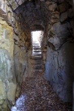 The so-called dwarf cave near the Schönen Höhe in winter, Dürrröhrsdorf-Dittersbach, Saxony,