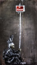 Banksy - Native American - No Trespassing, Mission District, San Francisco, exhibition The World of