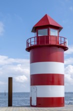 New lighthouse, harbour pier, Wyk auf Föhr, Föhr, North Frisia, Schleswig-Holstein, Germany