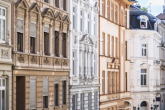 Street with old buildings from the Wilhelminian era in Wuppertal, Germany