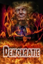 Symbolic image, democracy versus autocracy, US democracy in danger, EU and Germany under political