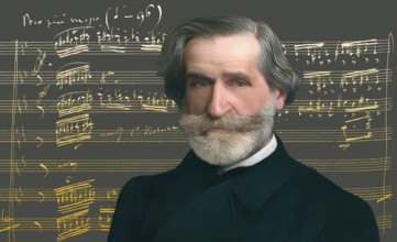 Giuseppe Verdi, 1813 – 1901, Italian opera composer, autograph notesheet from Don Carlos, digitally