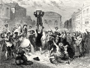 Humiliating Pillory of Daniel Defoe, London, 1703