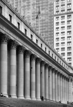 Columns of the main façade of the General Post Office, New York City, USA
