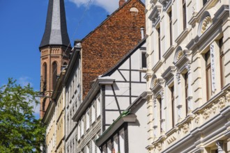 Street with old buildings from the Wilhelminian era in Wuppertal, Germany