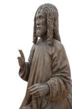 Christ on the Palmesel, c. 1500, detail, on white ground, Zeppelin Museum, Friedrichshafen,