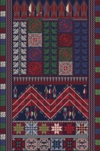 Traditional Palestinian Tatreez, seamless pattern vector template