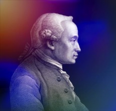 Immanuel Kant, 1724, 1804, German philosopher of the Enlightenment, digitally altered