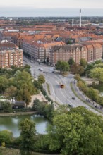 View from Vor Frelsers Kirke to Torvegade and the Amagerbro Vest neighbourhood, Copenhagen, Denmark