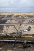 Jüchen, North Rhine-Westphalia, Germany - Rhenish lignite mining area, bucket wheel excavator in
