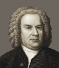 Johann Sebastian Bach, 1685, 1750, German composer, digital edited