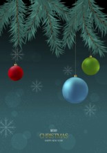 Winter holidays background, editable vector template with snowflakes and decorations in various