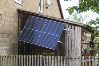 Solar panels on a terrace in Uffenheim, Germany