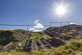 Exposed basalt outcrop from volcanic times, Hirtstein, Marienberg, Erzgebirge, Saxony, Germany