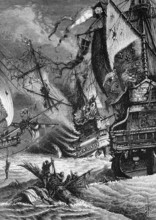 The defeat of the Spanish Armada by Queen Elizabeth I's Royal Navy in the Battle of Gravelines in