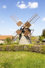 Turmholländer windmill in Reichstädt, small and highest windmill in Saxony, Dippoldiswalde, Saxony,