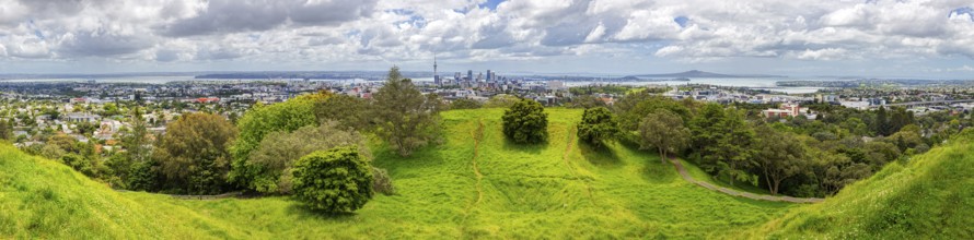 Mount Eden, crater, panorama, Auckland, New Zealand