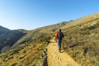 Trekking up Mount Ernio or Hernio in Gipuzkoa, Basque Country