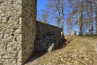 The Hohenmelchingen castle ruin on the Zollernalb near Melchingen, Burladingen, Swabian Alb,