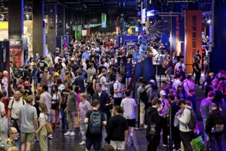 Crowds of visitors at Gamescom, the world's largest trade fair for computer games and consumer