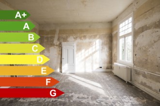 Energy efficiency classes, core refurbishment of an old villa in Remscheid, Germany