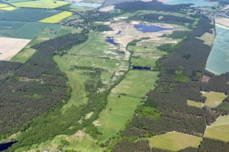 Aerial photo, Rambower Moor, flow-through moor, nature reserve, Prignitz, Brandenburg, moor,