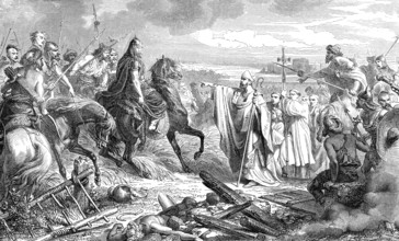 Saint Lupus, bishop of Troyes, saving Troyes from the Huns under Attila, in 451