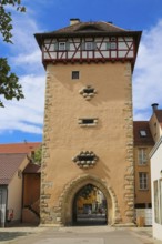 Reutlingen garden gate, first mentioned as the New Tor tor in 1392. historic building, town gate,