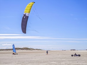 Recreational sport Beach kiting on the edge of the national park and UNESCO World Heritage Site,