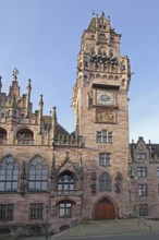 New town hall built 1900 St. Johann, Historicism, Tower, Saarbrücken, Saarland, Germany