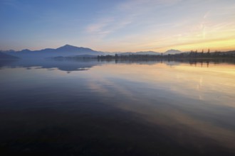 Sunset at Lake Zug, Pilatus in the background, Cham, Canton Zug, Switzerland