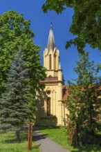 Historic village church of Dabroszyn, German Tamsel, Witnica, Lubuskie Voivodeship, Poland