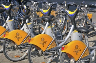 Villo hire bikes at Midi station, Brussels, Belgium