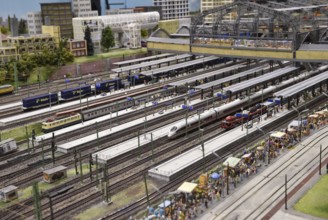 Hamburg Central Station in Miniatur Wunderland, Hamburg, Germany