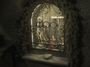 Niche for St Barbara, patron saint of miners, in construction lot H53, Brenner Base Tunnel, Wolf,