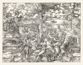 Allegory of the old and the new covenant, by Geofroy Tory, 16th century, digitally restored