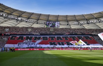 Choreo, Choreography, Fan action, Banner Cannstatter Kurve, MHPArena, MHP Arena Stuttgart,