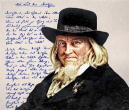August Heinrich Hoffmann, Hoffmann von Fallersleben, 1798 –1874, German poet, digital edited