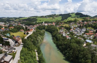 Drone image, Steinbach an der Steyr, Traunviertel, Upper Austria, Austria