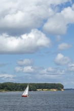 Sailing boat, coast near Broager, Syddanmark, Denmark