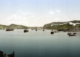 General view, Port Catherine, Kola Peninsula, Russia, c. 1890, Historic, digitally enhanced