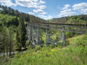 The Ziemestal Bridge, historic railway viaduct over the Ziemestal valley, Remptendorf, Thuringia,