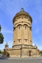 Mannheim, Germany, August 2022: Water Tower called 'Wasserturm', a landmark of German city Mannheim