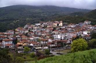 View from Platamon Castle to the town of Platamonas, Macedonia, Greece