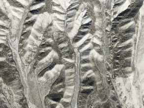 Badlands. Aerial view. Drone shot. Granada province, Andalusia, Spain