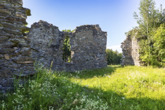Remains of the walls of the old pilgrimage church of St Oswald, Dudelskirche Waschleithe,