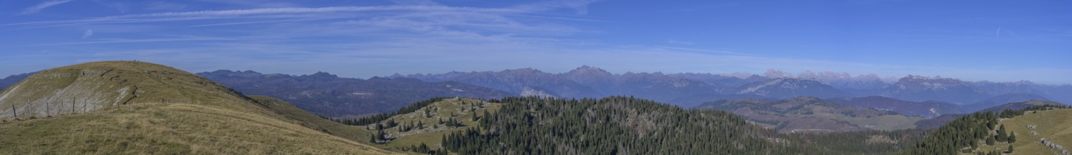 Panoramic view from the summit of Monte Fior, Foza, province of Vicenza, Italy